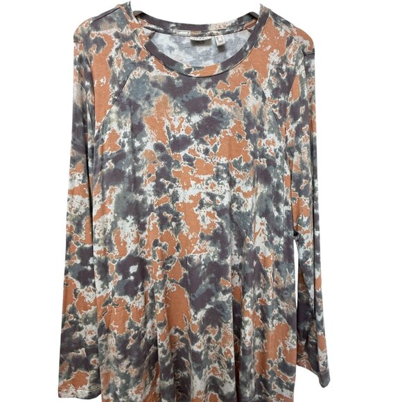 LOGO  Lori Goldstein Boho Top Large  Long Sleeve Tunic Tee w/ Pockets NWOT - Picture 3 of 10